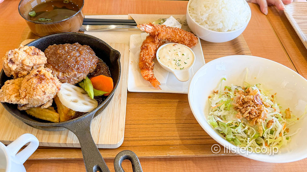 ハンバーグ定食＋唐揚げ定食の内容